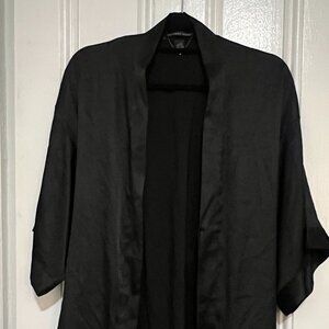 Victoria's Secret Black Satin Robe/Kimono with Pockets